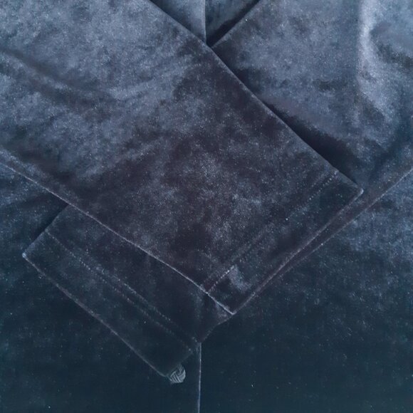 Classic Elements SZ 2XL Black Velour Women's Button Up V-Neck Tunic Top - Picture 4 of 16